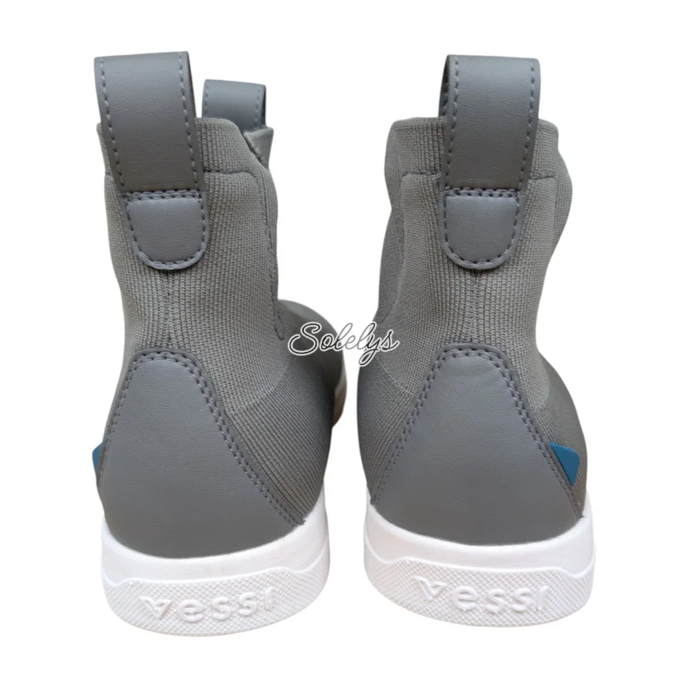 Vessi Weekend Chelsea Concrete Grey White Waterproof Dyma-Tex Knit Boot Womens 9